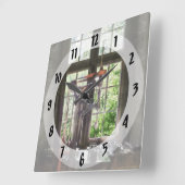 ウィンドウ別のドリル押下 スクエア壁時計 (傾斜)