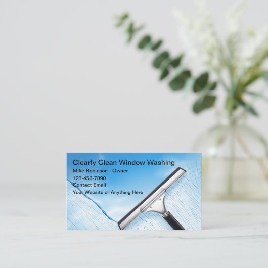 ウィンドウ最高の洗浄サービス 名刺 (スタンド正面)