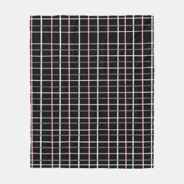 ウィンドウ枠のプリント（白黒、ピンク） フリースブランケット