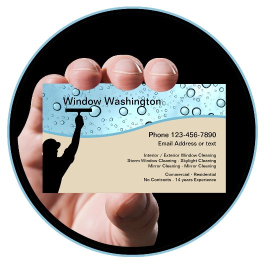 ウィンドウ洗浄およびクリーニング 名刺