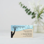 ウィンドウ洗浄およびクリーニング 名刺 (スタンド正面)