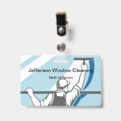 ウィンドウ洗浄クリーニングスタッフ名バッジ バッジ (正面 （クリップ付）)