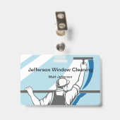 ウィンドウ洗浄クリーニングスタッフ名バッジ バッジ (裏面 （クリップ付）)