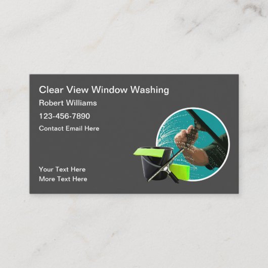 ウィンドウ洗浄サービスの名刺 名刺 (正面)