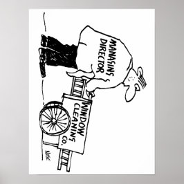 ウィンドウ清掃用カート付きウィンドウクリーナー ポスター