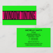 ウィンドウ着色ネオングリーンとホットピンク 名刺 (正面/裏面)