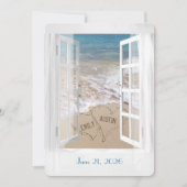 ウィンドウ結婚内のビーチハート 招待状 (正面)