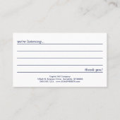 ウィンドウ・コメント・カード 名刺 (裏面)