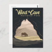 ウィンドケーブナショナルパークイラストレーショントラベルアート ポストカード (正面/裏面)