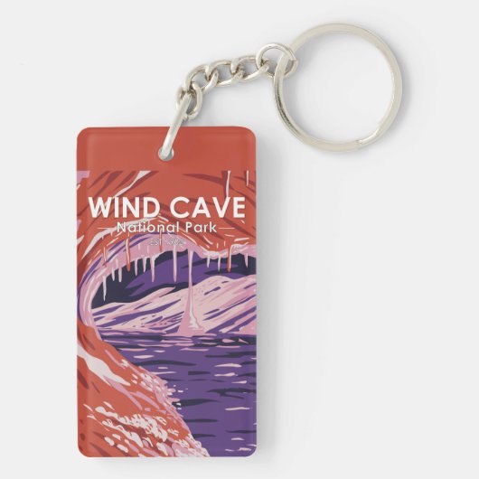 ウィンドケーブナショナルパークサウスダコタヴィンテージ キーホルダー (裏面)