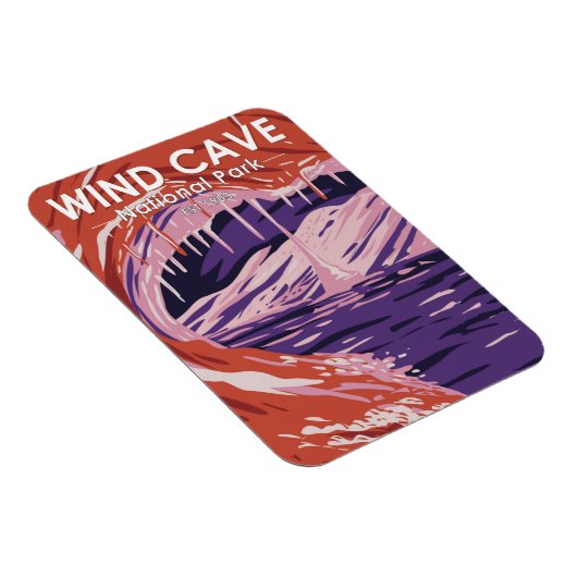 ウィンドケーブナショナルパークサウスダコタヴィンテージ マグネット (右側)