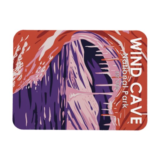 ウィンドケーブナショナルパークサウスダコタヴィンテージ マグネット (横)