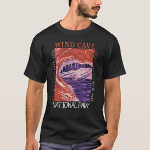 ウィンドケーブナショナルパークサウスダコタ動揺してー Tシャツ