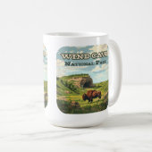 ウィンドケーブナショナルパークバイソンサウスダコタ コーヒーマグカップ (正面右)