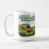 ウィンドケーブナショナルパークバイソンサウスダコタ コーヒーマグカップ (左)