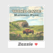 ウィンドケーブナショナルパークバイソンサウスダコタ シール (シート)