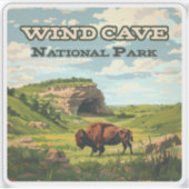 ウィンドケーブナショナルパークバイソンサウスダコタ シール (正面)