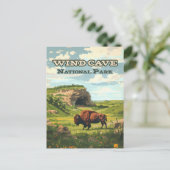 ウィンドケーブナショナルパークバイソンサウスダコタ ポストカード (スタンド正面)