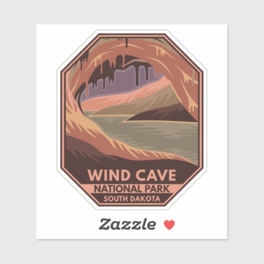 ウィンドケーブナショナルパークミニマルレトロエンブレム シール (シート)