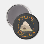 ウィンドケーブナショナルパークレトロ動揺してサークル マグネット (正面/裏面)