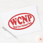 ウィンドケーブ国立公園赤い楕円シール 楕円形シール (封筒)