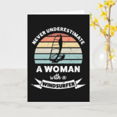 ウィンドサーファーおもしろいギフトの妻 カード (黄色い花)