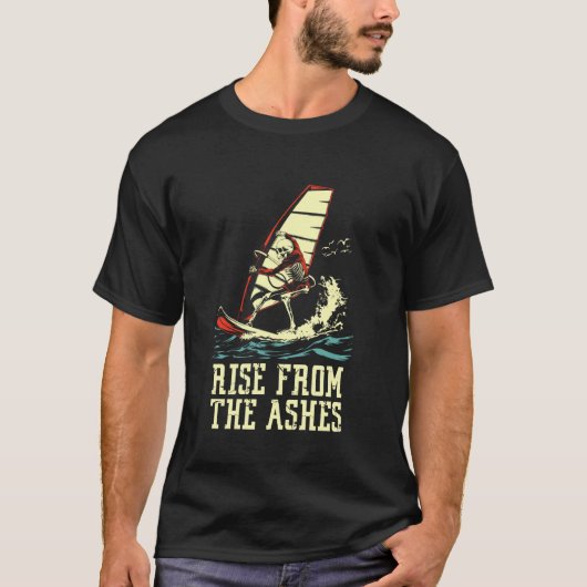 ウィンドサーフィンのスケルトン – Windsurf Boardwing Winds Tシャツ (正面)