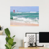 ウィンドサーフィンのダイヤモンドヘッドポスター ポスター (ホームオフィス)