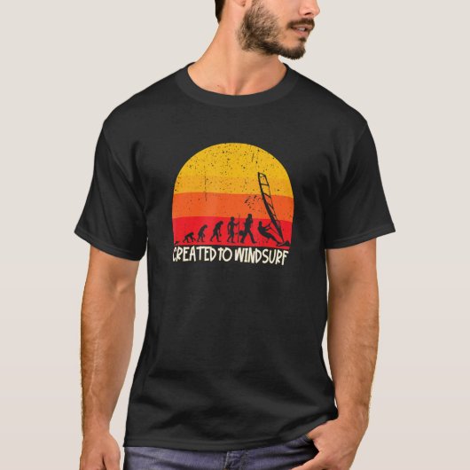 ウィンドサーフィンの進化WindsurfレトロWiに作成 Tシャツ (正面)