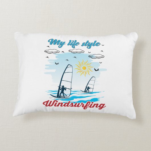 ウィンドサーフィンは私の人生スタイルのアクセント枕 アクセントクッション (裏面)