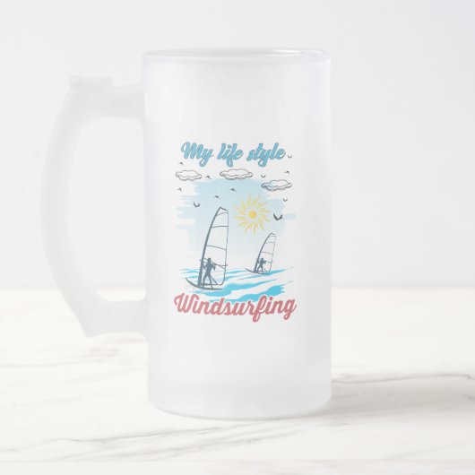 ウィンドサーフィンは私の生活スタイル フロストグラスビールジョッキ (左)