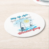 ウィンドサーフィンは私の生活スタイル ラウンドペーパーコースター (アングル)