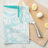 ウィンドサーフィンをしているティール(緑がかった色) キッチンタオル (四つ折り)