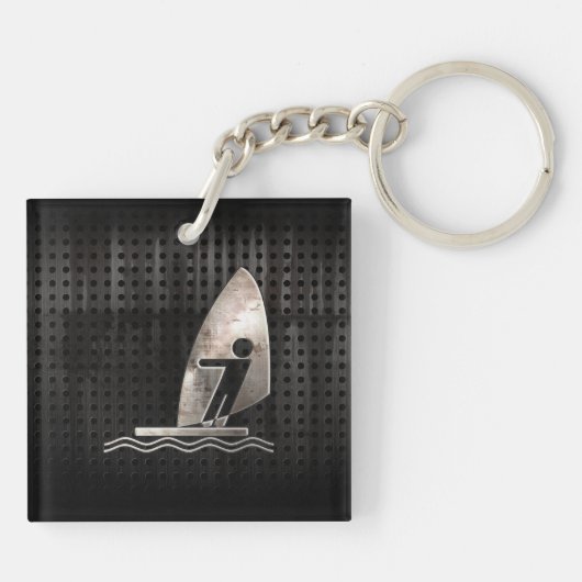 ウィンドサーフィンをすること; カッコいい キーホルダー (裏面)