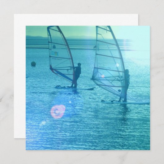 ウィンドサーフィンをするデザインの招待状 招待状 (正面/裏面)