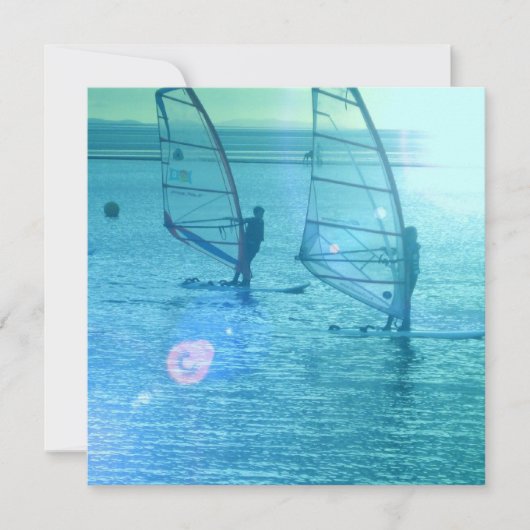 ウィンドサーフィンをするデザインの招待状 招待状 (正面)