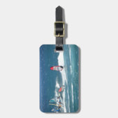 ウィンドサーフィンをする海洋波のハワイの荷物のラベル ラゲッジタグ (正面縦)