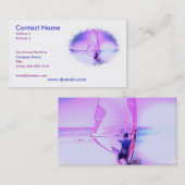 ウィンドサーフィンをする色の名刺 名刺 (正面/裏面)