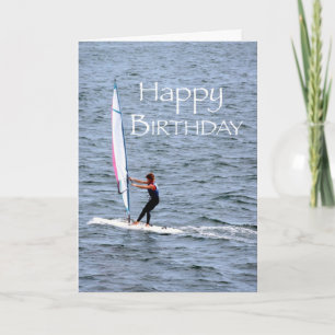 ウィンドサーフィンをする誕生日 カード