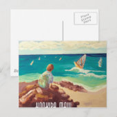ウィンドサーフィンをするhookipa ポストカード (正面/裏面)