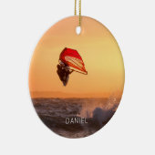ウィンドサーフィンアットサンセットサーファーサーボーディング セラミックオーナメント (右)
