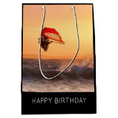 ウィンドサーフィンアットサンセットサーファーサーボーディング ミディアムペーパーバッグ (正面)