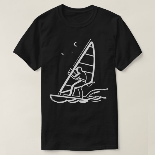 ウィンドサーフィンラインアート Tシャツ (デザイン正面)