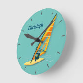 ウィンドサーフィン ラウンド壁時計 (傾斜)