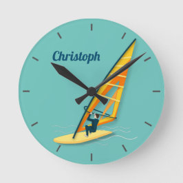 ウィンドサーフィン ラウンド壁時計
