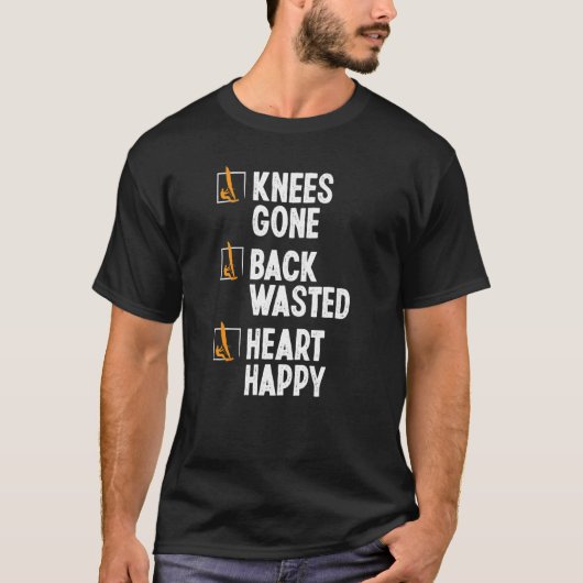 ウィンドサーフィン 膝の怪我 背中手術 滑稽なウィンドサーファー Tシャツ (正面)