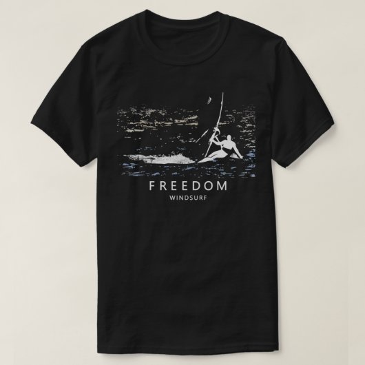 ウィンドサーフィンFREEDOMウィンドサーファープレーニング海 Tシャツ (デザイン正面)