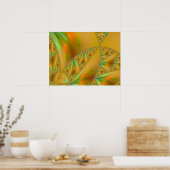 ウィンドサーフィンSierpinski三角形フラクタルアートプリント ポスター (キッチン)