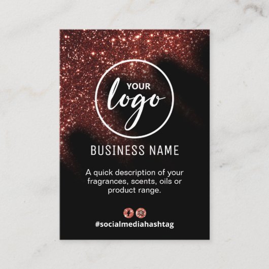 ウィンドスイープグリッターレッドアンドブラックフレグランスリスト 名刺 (正面)