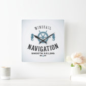 ウィンドセイル航法ポスター スクエア壁時計 (ホーム)